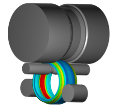 FORGE® vertical circular ring rolling simulation