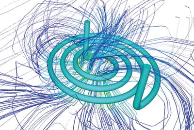 magnetic fields simulation during induction heating